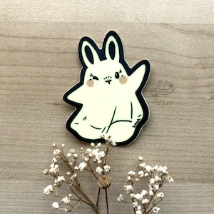 Ghost Bun Glow in the Dark Aufkleber | Hase als Sticker