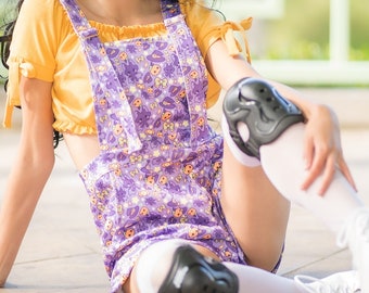 Halloween Bat Pumpkin Print Kawaii Overalls