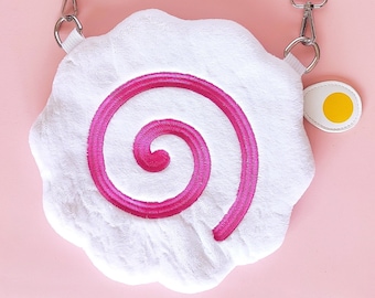 Narutomaki Ramen Egg Faux Fur Plush Shoulder Bag