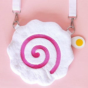 Narutomaki Ramen Egg Faux Fur Plush Shoulder Bag