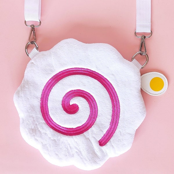 Narutomaki Ramen Egg Faux Fur Plush Shoulder Bag