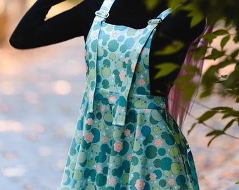 I Frogot How Cute My Dress Is Frog Print Kawaii Overalls Dress