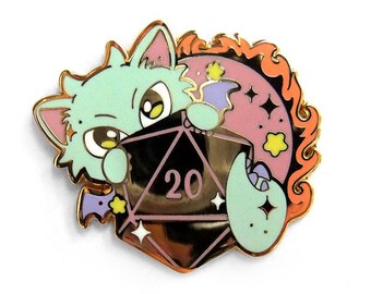 D20 Dice Dragon  Pin