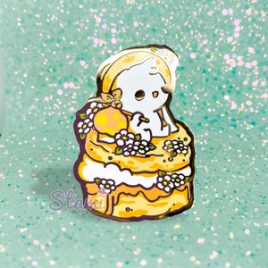 Cute Bunny Picnic Scone Jam Cake Enamel Lapel Pin Badge