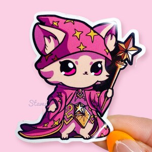 Magische Kitty RPG Niedlicher Vinyl Aufkleber | Dungeon Master Planner, Dungeons und Drachen Planung, DM Aufkleber, Game Master Briefpapier
