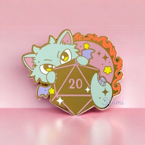 D20 Dice Dragon Pin | Dungeon Master Emaille Pin, Dungeons and Dragons Pin, DM Pin, Game Master