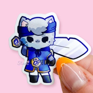 Paladin Katze RPG Niedlicher Vinyl Sticker | Dungeon Master Planner, Dungeons und Drachen Planung, DM Aufkleber, Game Master Briefpapier