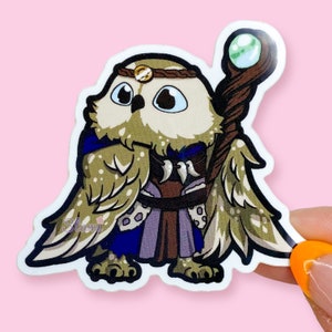 Shamen Eule RPG Niedlicher Vinyl Sticker | Dungeon Master Planner, Dungeons und Drachen Planung, DM Aufkleber, Game Master Briefpapier