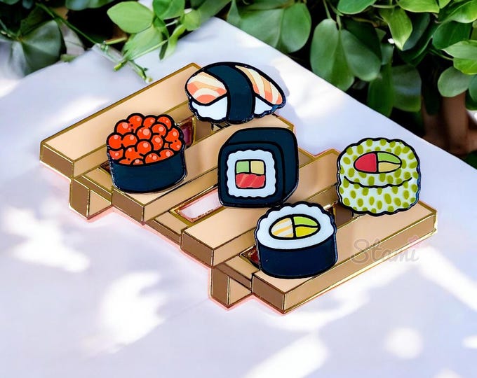 Sushi Enamel Pin Set | Kawaii Japanese Food Lover Pin Badge