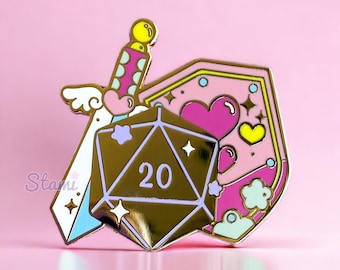 D20 Dice Paladin Pin | Dungeon Master Enamel Pin, Dungeons and Dragons Pin, DM Pin, Game Master