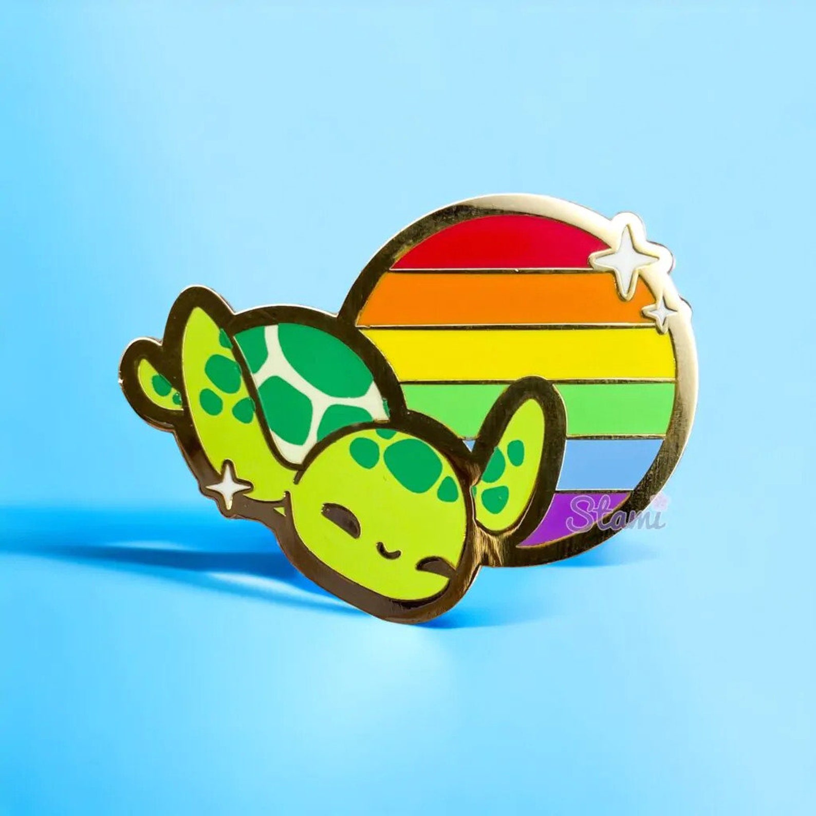 Teeturtle Pride Turtle Pride LGBTQ+ Pride Identity Flag Cute Sea Life Enamel Pins ...