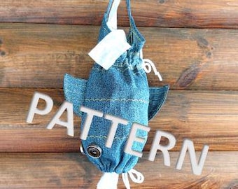Denim Fish Plastic Bag Holder Pattern (PDF Pattern)