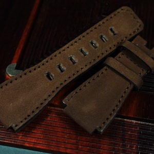 Handmade Brown Nubuck Leather Watch Strap for Bell & Ross BR01 + BR03 - 24mm
