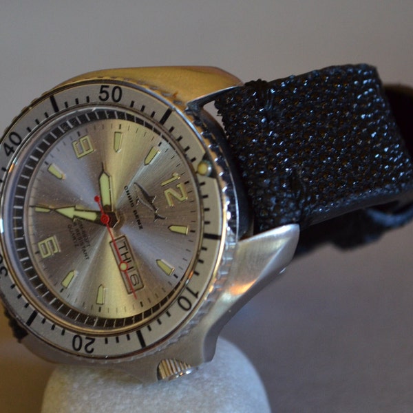 MA watch strap 22 20 18 mm Black genuine Stingray skin Band Handmade Spain fits Breitling Rolex Omega etc