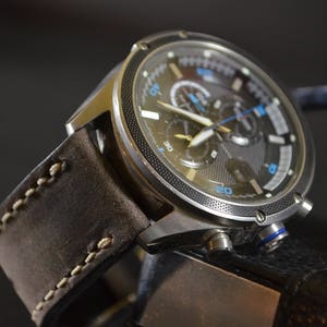 MA Uhrenarmband 22 20 18 mm Savage Tobacco Braun Echt Patina Leder Vintage Handmade Band passend für Breitling Armbanduhr für Breitling Omega Omega Zifferblatt