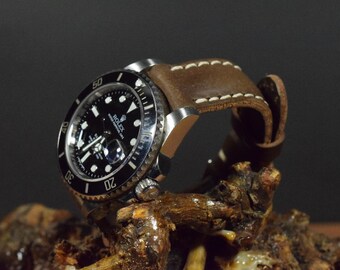 Bracelet De Montre En Cuir De Buffle Véritable 20 Mm - Marron Pour Breitling - Neuf Sans étiquette