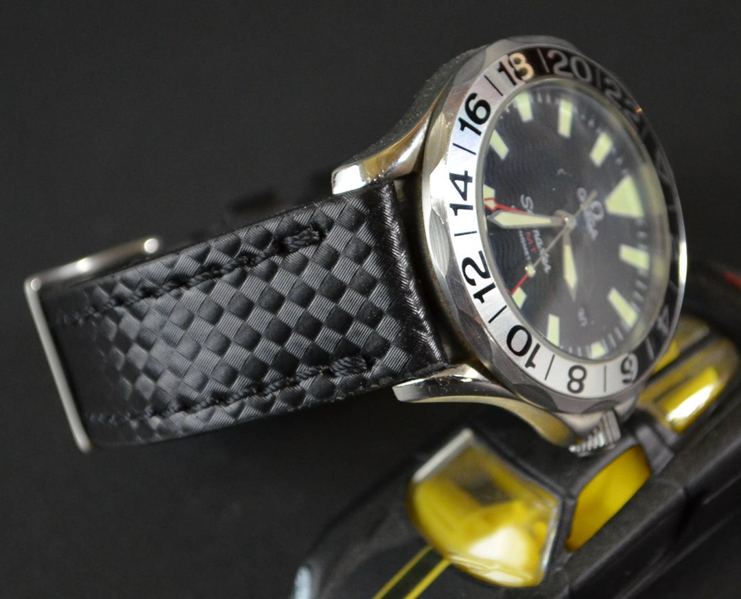 Cinturino Orologio 16 Mm Pelle Vitello Vera Fatta A Mano – Fantasia Autruce – Miele – Cucitura Bianca