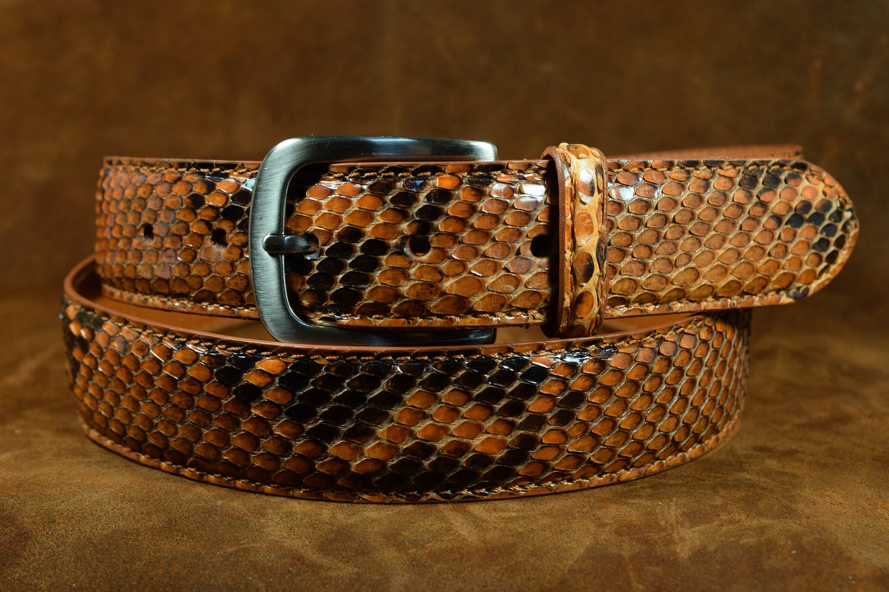 Handmade Honey Brown Python Skin Leather Belt, 35mm Dress Belt - Etsy