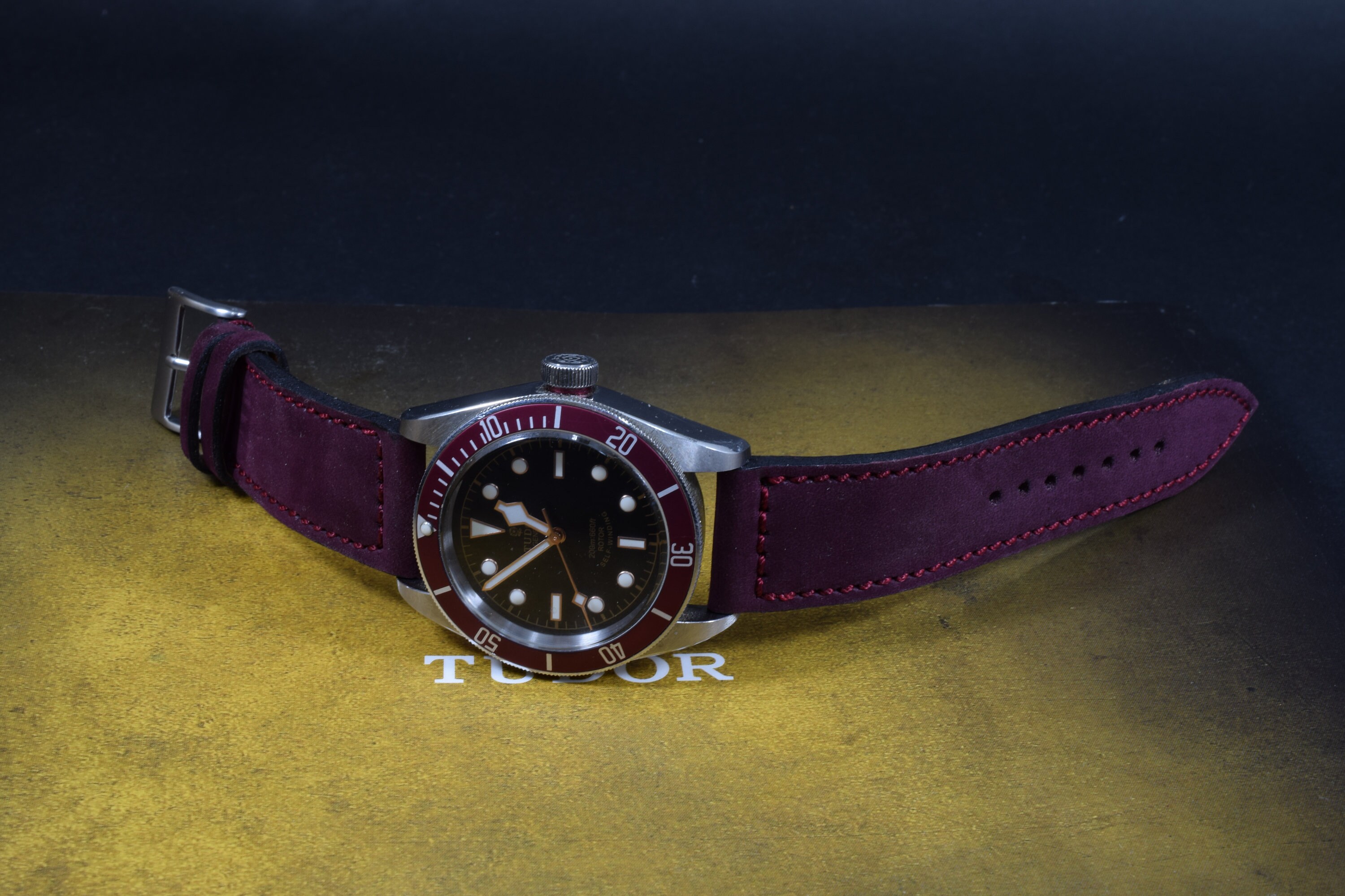MA Watch Strap 22 20 18 Mm Burgundy I Genuine Nubuck Calf