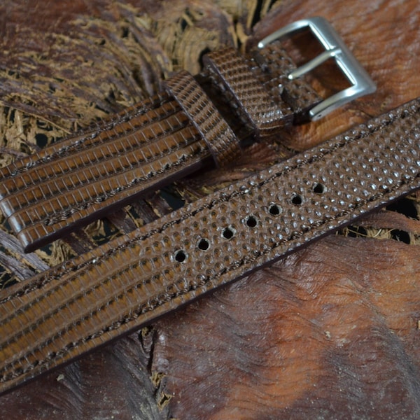 MA watch strap 22 20 18 mm Genuine Lizard skin Band Coffee Brown Matte fits Rolex Tudor Breitling Omega etc