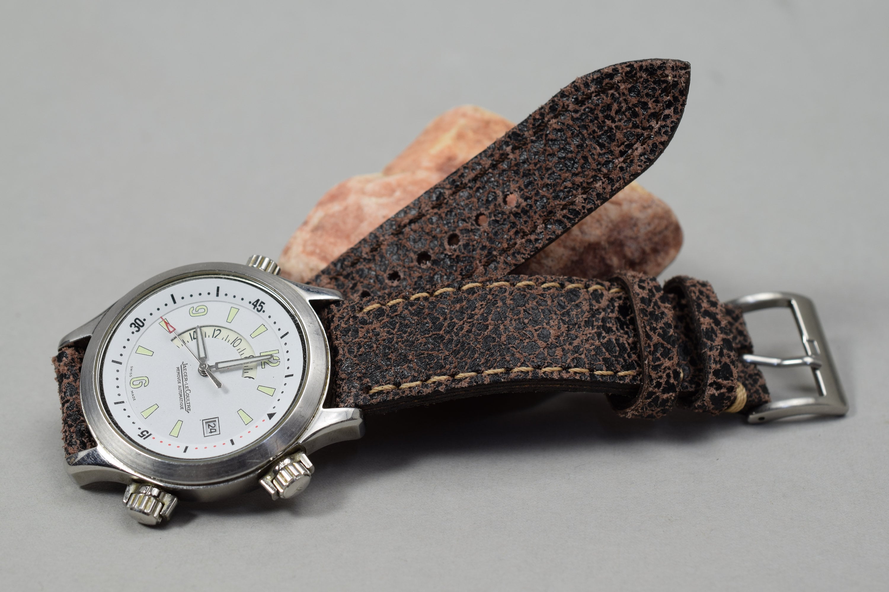 Handmade Vintage Brown Crack II Leather Watch Strap 18 20 22mm for
