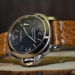 MA watch strap 26 24 22 mm Brown X MAS I genuine vintage leather fits Panerai etc handcrafted by atelier Mansarea - Spain