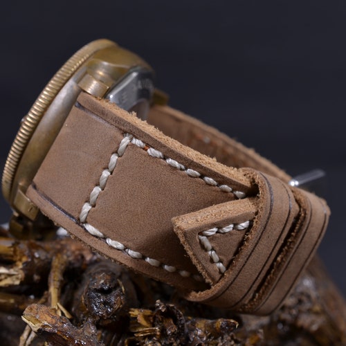 MA watch strap 26 24 22 mm Genuine Calf Leather Vintage Strap orders PUL Havana 2 Handmade fits Panerai etc Handmade Spain