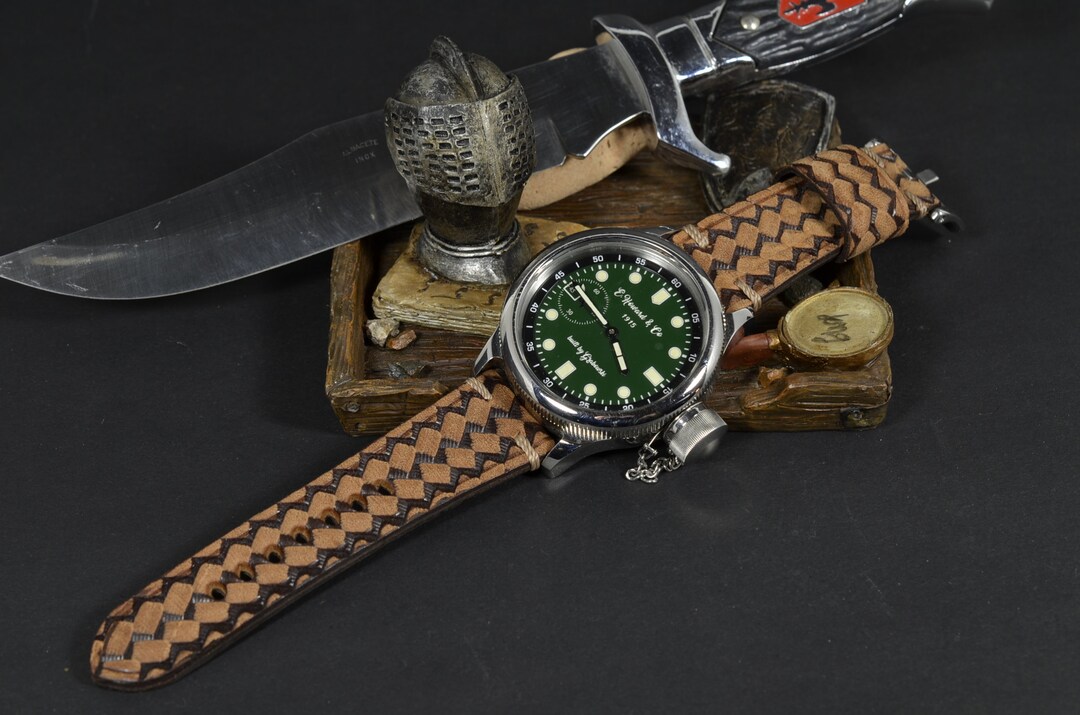 MA Watch Strap 26 24 22 Mm Esparto II Brown Genuine Calf Etsy