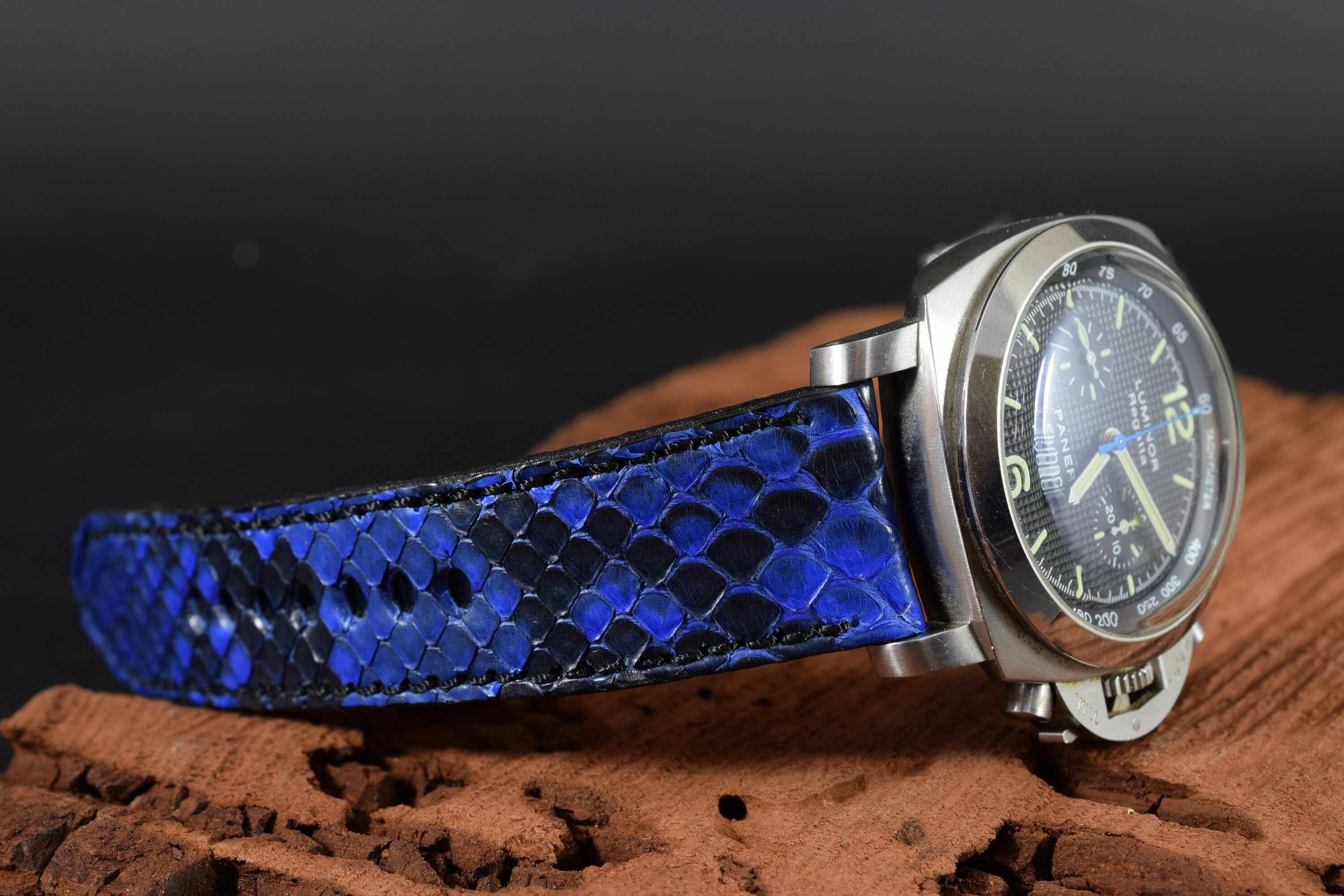 Blue Genuine Python Watch Strap 24/22mm, Handmade Leather Band - Etsy
