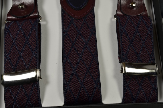SUSPENDERS BRACES ELASTIC MEN CALF SKIN HANDMADE SPAIN CLIP//BUTTON MA LEATHER 11