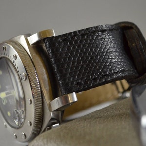 MA 時計ストラップ 26 24 22 mm 純正 LIZARD ブラック マットスキン パネライ ブライトリング ロレックス オメガなどに適合 ハンドメイド スペイン製
