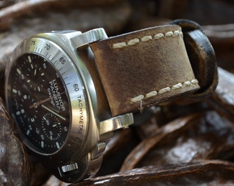 MA watch strap 26 24 22 mm Savage Havana Genuine Calf Leather fits Panerai etc Vintage Band Handmade Spain