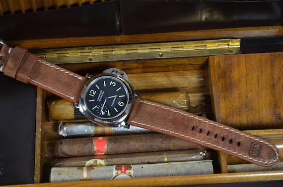 Fibbia Panerai Argentata 24 Mm In Pelle Lucido Con Fibbia In - Foto 8