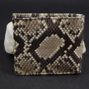 Carteira Bifold masculina Branco Bege Brilhante Feito à Mão com Pele de Python Genuína Modelo Firenze do atelier Mansarea Espanha No. 101