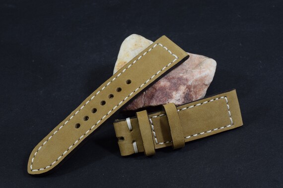 MA Watch Strap 22/20 115/75 Mm Beige II Nubuck Calf Leather