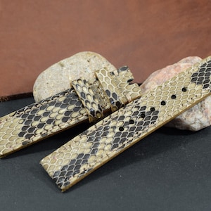 Beige Genuine Python Skin Watch Strap 18/18-115/75 mm (279)