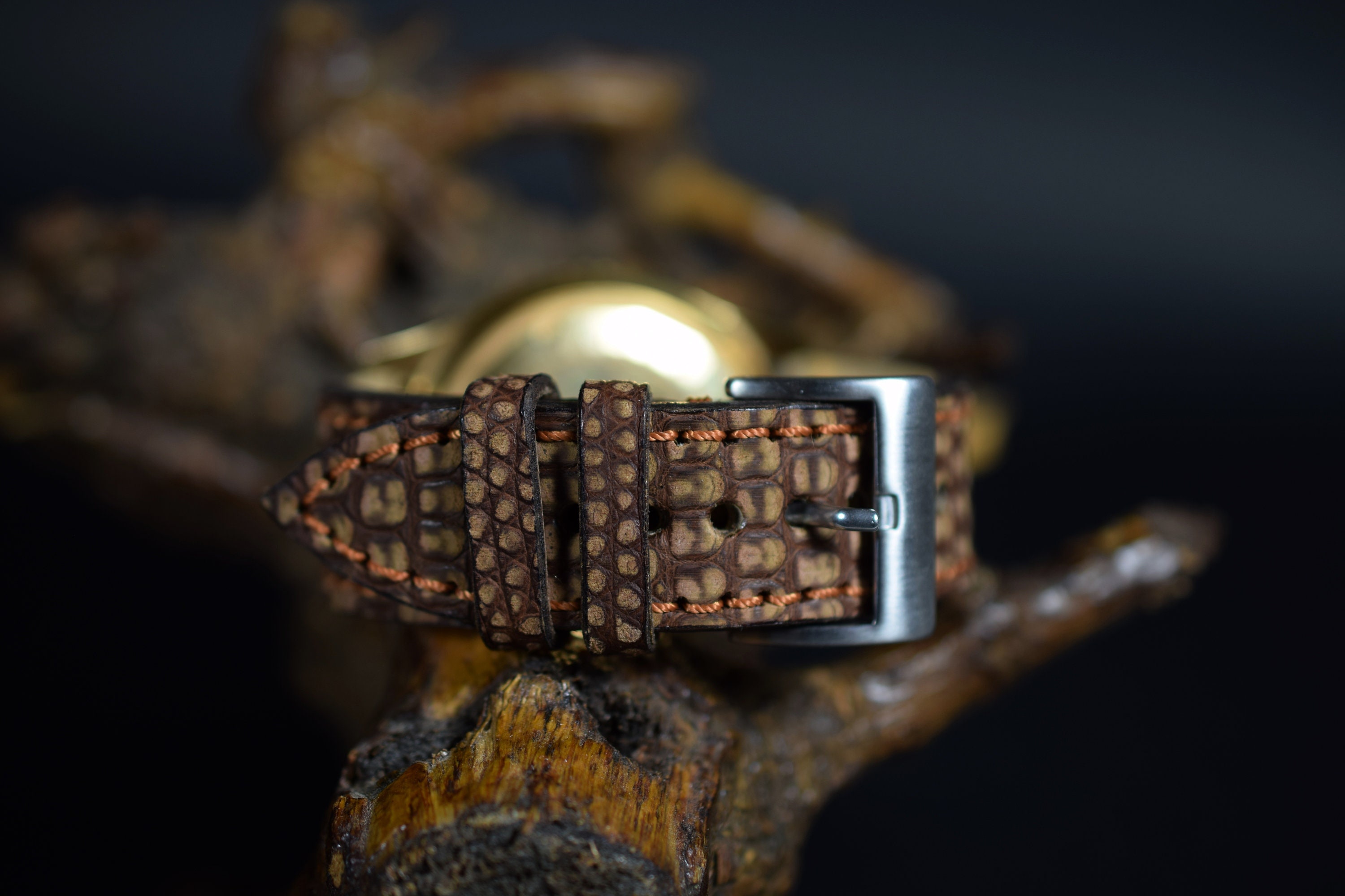 Braccialetto Orologio Stile Lucertola Fortuna IN Spirale pelle Marrone Braccialetto Orologio Stile Lucertola Fortuna IN Spirale pelle Marrone