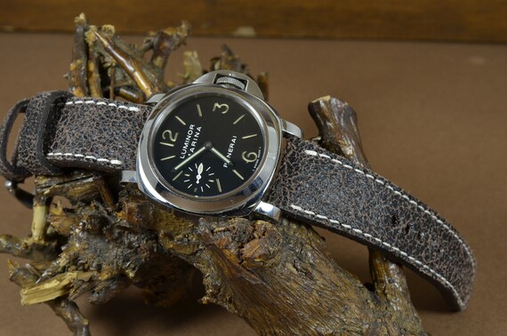 Brown Calf Leather Watch Strap 26 24 22 Mm, Handmade Vintage Band