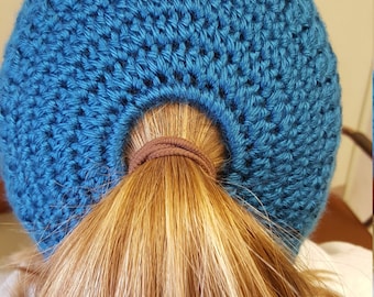 Pattern Only**Fran's ponytail messy bun beanie crochet pattern