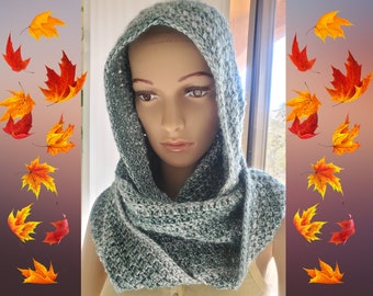 Handmade crochet hooded infinity scarf