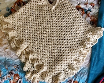 Handmade crochet poncho