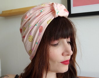 Headwrap Pink AnanasHandmade Woman