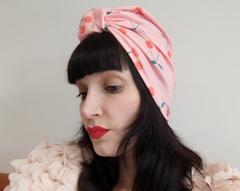 Turban Femme Coton Fait Main Kirschrot