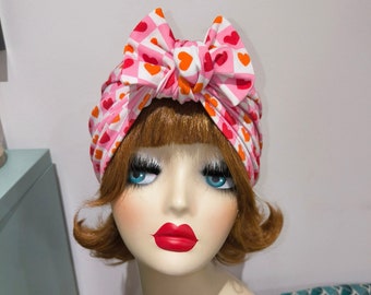 Headwrap Hearts Cotton Woman