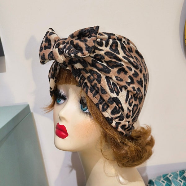 Turban Maille Leopard Femme