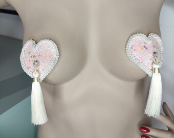 Cache tétons Burlesque Coeurs et Pompons