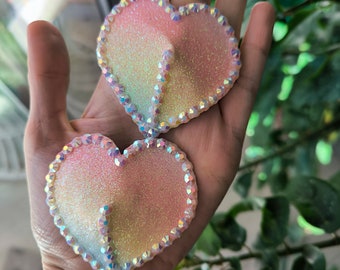 Burlesque Pasties Strass Rainbow Heart