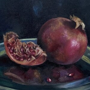 Pintura de romãs. Tela sobre maca, óleo, tamanho 25x20 cm. Uma pintura a óleo original que decora lindamente qualquer interior.