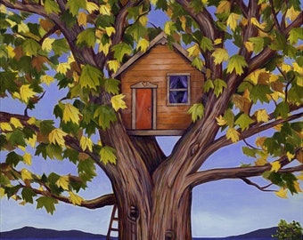 Tree House Canvas Giclee // Limited Edition Canvas Print