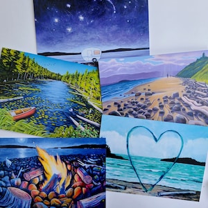 Lot de 5 cartes d'art / Au choix / / Cartes de voeux vierges